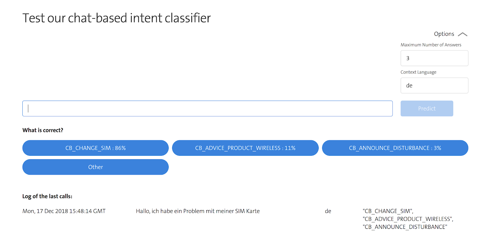 chat based classifier